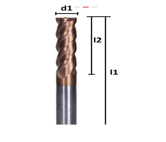 10x21 MM Z4 KAPLAMALI DÜZ UÇLU VH KARBÜR FREZE HRC 58 - 1