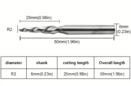 TEGFARİ KONİK KÜRE 2x30x75x6 MM KARBÜR 3D BIÇAK 